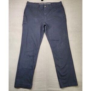 Duluth Flex Ballroom Khakis Pants Men's Size 38x34 Navy Blue Trim Fit Straight